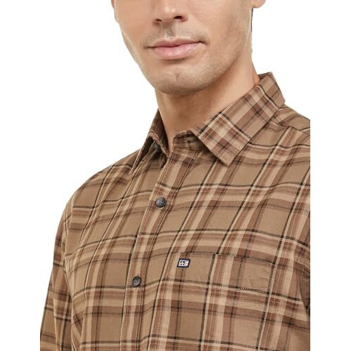 Arrow Sport Men's Slim Fit Shirt (Asaeosh1339_Me. Brown
