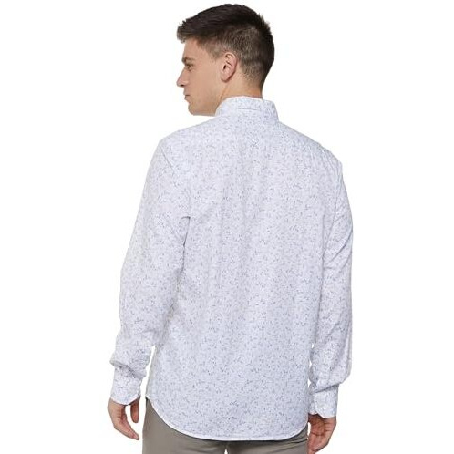 Arrow Men's Printed Full Sleeve Slim Fit Point Collar Cotton Casual Shirt