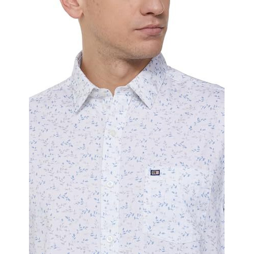 Arrow Men's Printed Full Sleeve Slim Fit Point Collar Cotton Casual Shirt