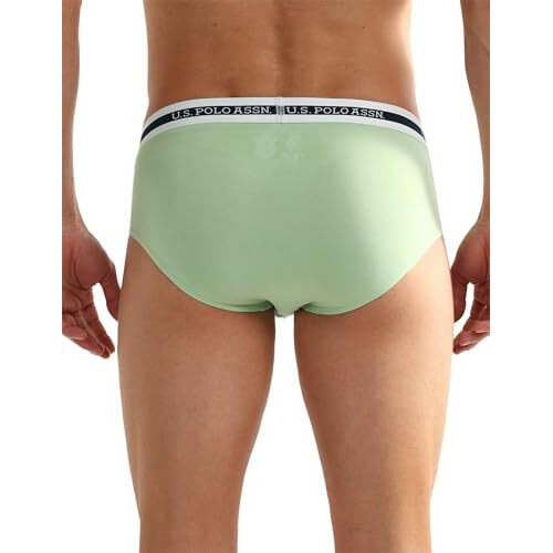 U.S. Polo Assn. Men's Cotton Blend Classic Solid Briefs (Pack Of 2) (Oeb09-P2 Green-Pastel Blue