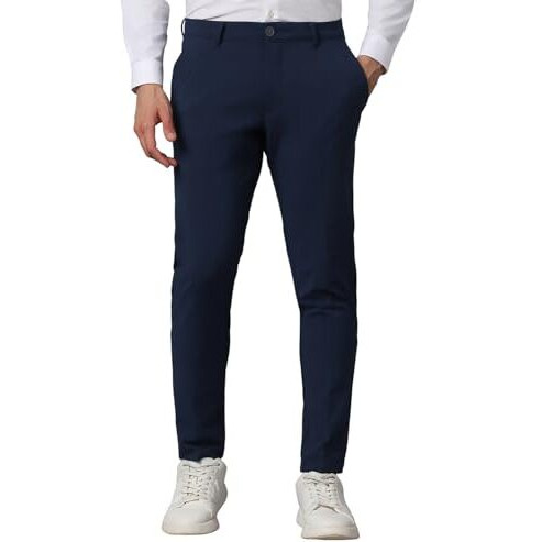 Louis Philippe Men's Slim Trousers (Lytfactb171256_Navy
