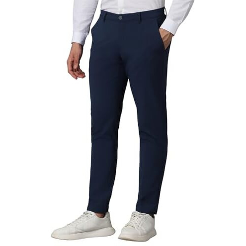 Louis Philippe Men's Slim Trousers (Lytfactb171256_Navy