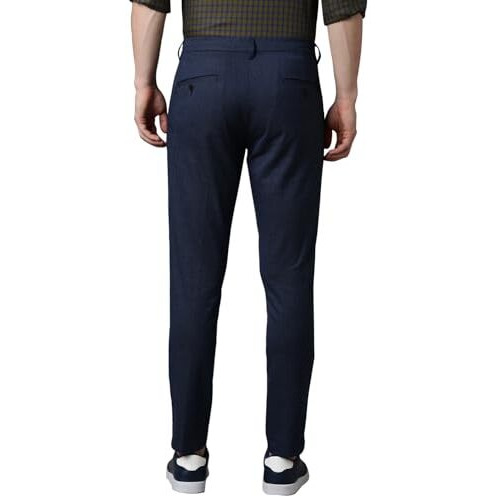 Louis Philippe Men's Tapered Pants (Lytfactbr85449_Medium Blue