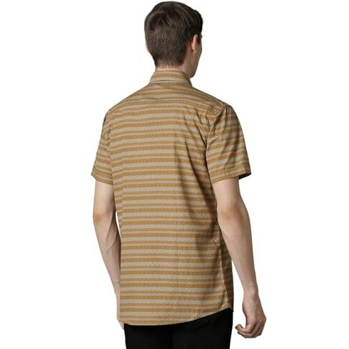 Louis Philippe Men's Cotton Slim Fit Shirt (Lrshnslb986959_Brown, 39