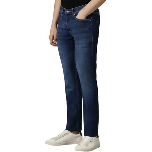 Louis Philippe Men's Slim Mid Rise Jeans (Lrdncslpl62630_Navy, 30