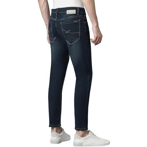 Louis Philippe Men's Slim Mid Rise Jeans (Lrdncctp121779_Navy, 34