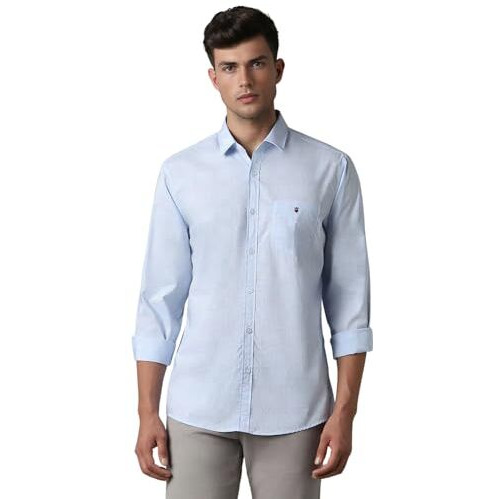 Louis Philippe Men's Slim Fit Shirt (Lysfcslpz40452_Light Blue