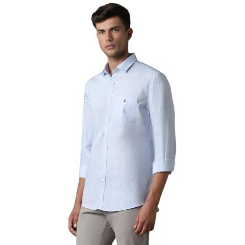 Louis Philippe Men's Slim Fit Shirt (Lysfcslpz40452_Light Blue