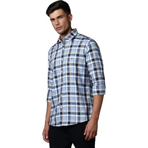 Louis Philippe Cotton Men's Slim Fit Shirt (Lysfcslpt74195_Multicolour, 42