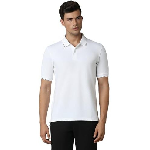 Louis Philippe Men's Solid Regular Fit T-Shirt (Lpkpmrgbc87930_White