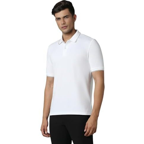 Louis Philippe Men's Solid Regular Fit T-Shirt (Lpkpmrgbc87930_White