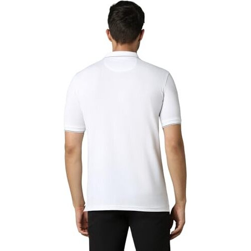 Louis Philippe Men's Solid Regular Fit T-Shirt (Lpkpmrgbc87930_White