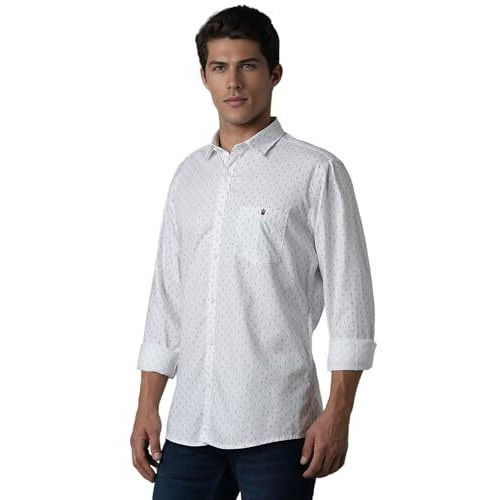 Louis Philippe Men's Slim Fit Shirt (Lrsfnslp382152_White