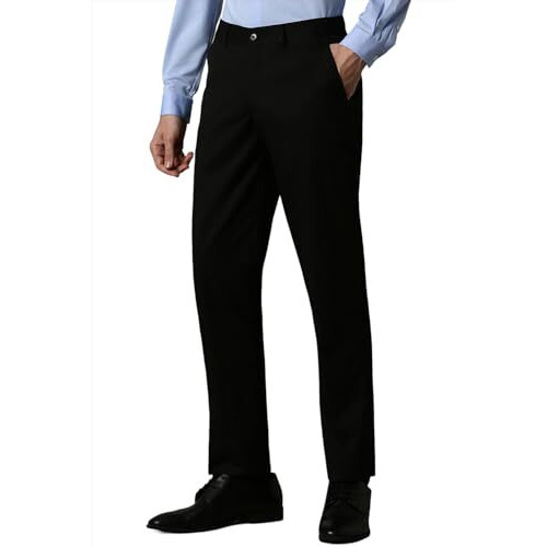 Louis Philippe Men's Mid Rise Slim Pants (Lptfmslb608917_Brown, 34