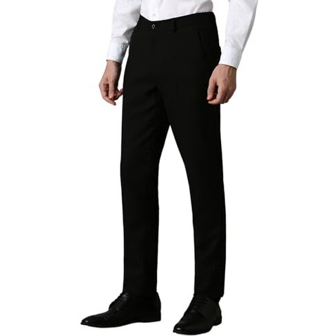 Louis Philippe Men's Super Skinny Mid Rise Pants (Lptfmssba12976_Brown, 34