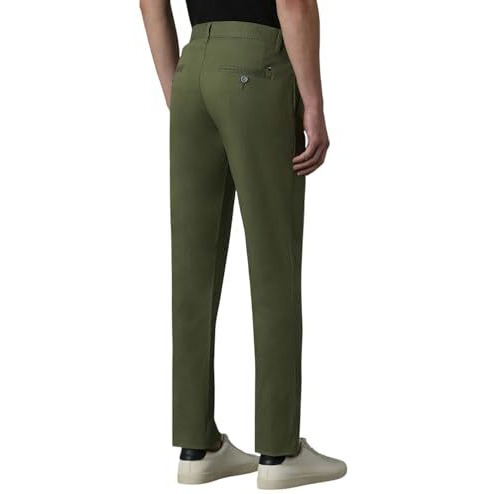 Louis Philippe Men's Slim Mid Rise Pants (Lytfcslpx91160_Olive, 32