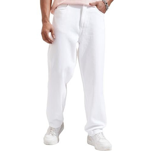 Highlander Men's Relaxed Jeans (Hljn003443_White_M)
