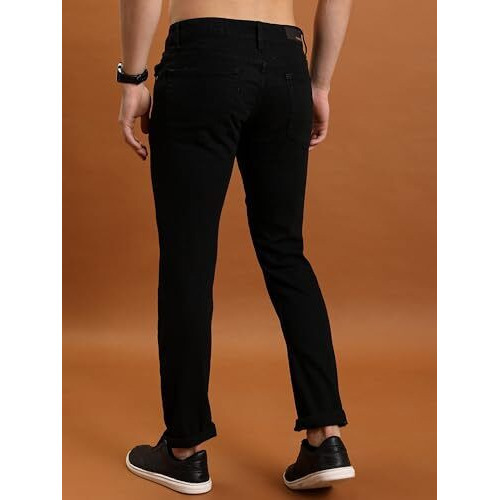 Highlander Men's Straight Jeans (Phjn000002_Black_M)