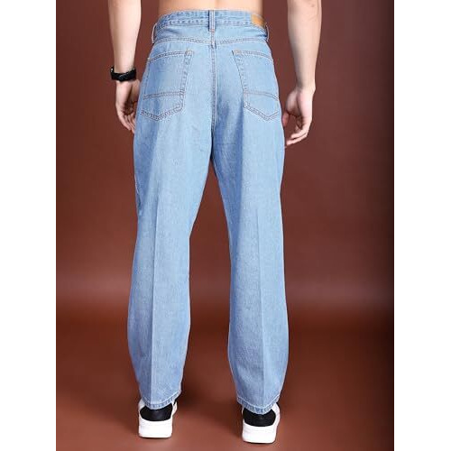 Highlander Men's Loose Jeans (Phjn000061_Light Blue_Xl)
