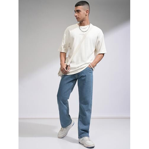 Highlander Men's Straight Jeans (Phjn000066_Light Blue_M)