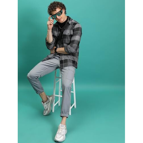 Highlander Men's Regular Pants (Phtr000006_Light Grey_L)