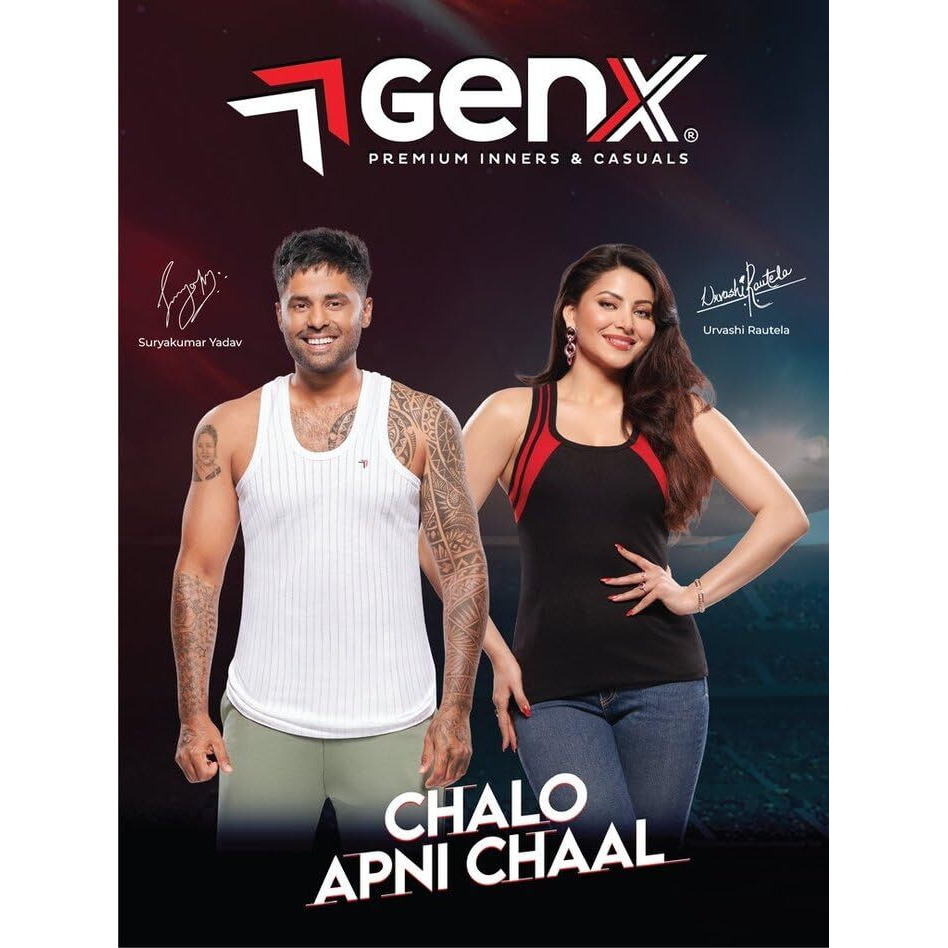 Genx Men's Super Combed Cotton Gym Vest With Sports Style (Pack Of 3) (Color May Vary) 7708-95Cm