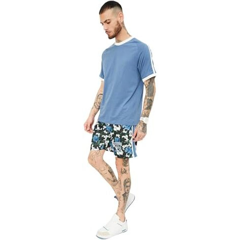Max Men Striped Raglan Sleeve Sport T-Shirt (Spchsmp24107Atblue)_M