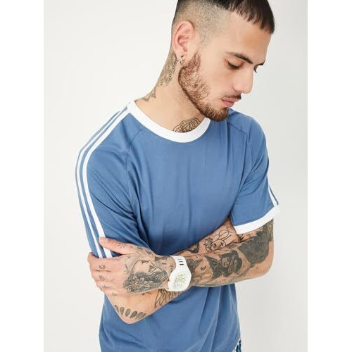 Max Men Striped Raglan Sleeve Sport T-Shirt (Spchsmp24107Atblue)_M