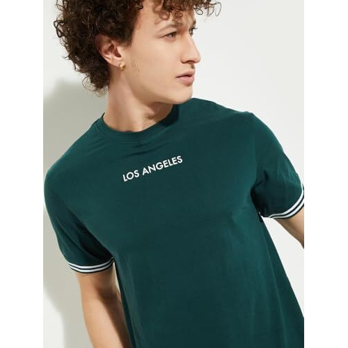 Max Urb_N Men Printed T-Shirt (Green_L)