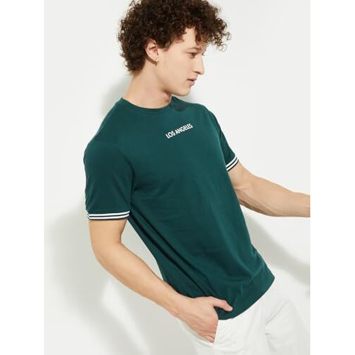 Max Urb_N Men Printed T-Shirt (Green_L)