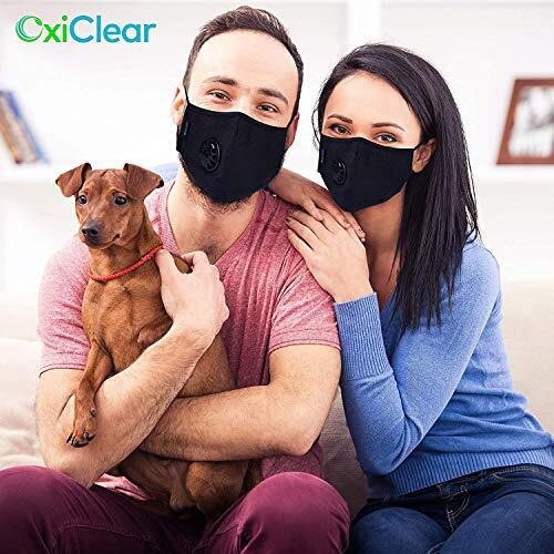 Oxiclear N99 Anti Pollution Face Mask With 4 Activated Carbon Filters & Detachable Headband D.R.D.O Certified (Black)