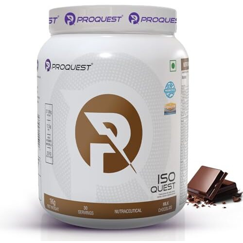 Proquest Isolate Whey Protein Iso Quest (Milk Chocolate, 1Kg / 2.2 Lb / 30 Servings) | 27G Protein Per Scoop | Low Fat & 12.5G Eaa | Lab Tested & Easily Digestive | Faster Muscle Support & Recovery