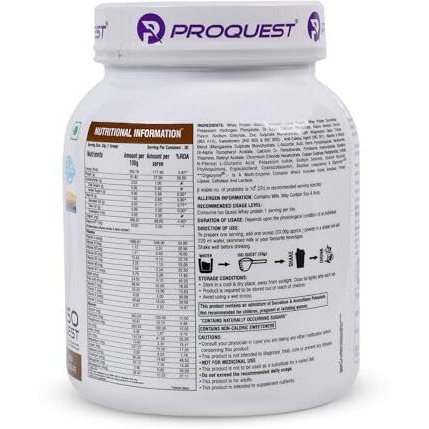 Proquest Isolate Whey Protein Iso Quest (Milk Chocolate, 1Kg / 2.2 Lb / 30 Servings) | 27G Protein Per Scoop | Low Fat & 12.5G Eaa | Lab Tested & Easily Digestive | Faster Muscle Support & Recovery