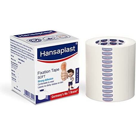 Hansaplast Fixation Tape, Adhesive Tape For Medical | 100% Cotton Fabric, Pack Of 3 5.00 Cm X 9.14 Cm