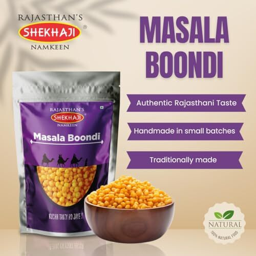Shekhaji Masala Boondi 1Kg | Raita Boondi Snacks | Spicy & Crunchy Snacks | Rajasthani Boondi | Charkhi Boondi | Masala Bundi