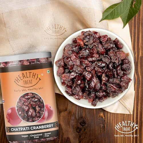 Healthy Treat Chatpati Cranberry 250 G | High Nutrient And Antioxidant | Dried Cranberry Dry Fruit | Antioxidant Rich, Dried Sliced Cranberries, Healthy Snack | Masala Cranberry | Chatpati Cranberries