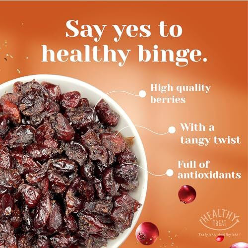 Healthy Treat Chatpati Cranberry 250 G | High Nutrient And Antioxidant | Dried Cranberry Dry Fruit | Antioxidant Rich, Dried Sliced Cranberries, Healthy Snack | Masala Cranberry | Chatpati Cranberries