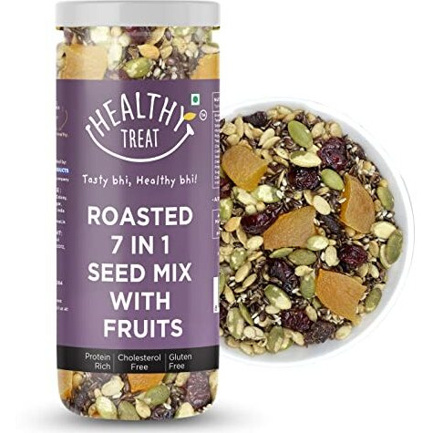 Healthy Treat Roasted 7 In 1 Seed Mix With Fruits 150Gm | Trail Mix | Seeds Mix | Roasted Seeds Mix For Eating | The Ultimate Protein-Rich Snacks | Mixed Seeds For Weight Loss | Nutritious Roasted Seed Mix With Fruits | Healthy Snacks