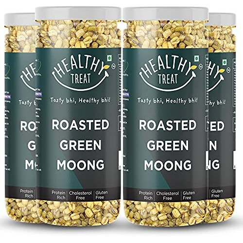 Healthy Treat Roasted Solid Moong 600 Gm (Pack Of 4-150 Gm Each) | Spicy Masala | Protein Rich | Gluten Free, Vegan