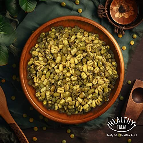 Healthy Treat Roasted Solid Moong 600 Gm (Pack Of 4-150 Gm Each) | Spicy Masala | Protein Rich | Gluten Free, Vegan