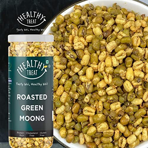 Healthy Treat Roasted Solid Moong 600 Gm (Pack Of 4-150 Gm Each) | Spicy Masala | Protein Rich | Gluten Free, Vegan