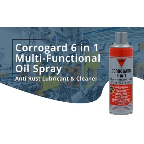 Aerol Corrogard 6 In 1 Multi-Functional Oil Spray Grade 4141 (300 G/ 439 Ml) - All Purpose Anti-Rust Cleaner Rust Remover Lubricant Degreaser Noise Remover For Home Improvement & Industrial Use