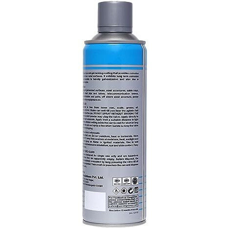 Aerol Zinc Rich Cold Galvanizing Spray (Bright Silver Coating), Grade 3060 (350G/493 Ml) - Excellent Corrosion Protection & Weather Resistance For All Metal Surfaces