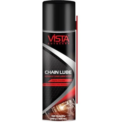 Vista Auto Care Chain Lube Spray 500 Ml | High-Performance All Weather Chain Lubricant For Bike & Motorcycles | Reduces Friction & Wear, Rust Protection