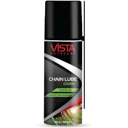 Vista Auto Care Chain Lube Green 150Ml (110G) | All Weather Aerosol Chain Lube Spray For All Bikes And Motorcycles | Lubrication And Protection From Wear And Corrosion
