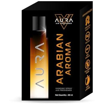 Vista Auto Care Hanging Air Freshener With 30Ml Perfume Spray And 2 Hanging Boards | For Home, Living Spaces, Office, Cars, Closets, Bathrooms | 400 + Sprays (Arabian Aroma)