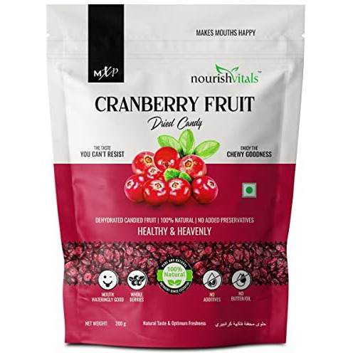 Nourishvitals Cranberry Dehydrated Dried Fruit, 200 G