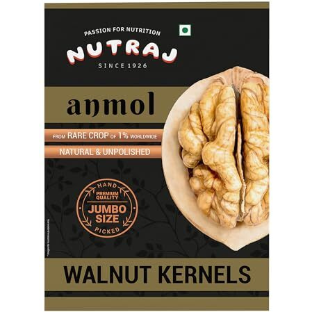 Nutraj Anmol Walnut Kernel 500G | Without Shell | Akhrot Giri | High In Omega-3 Fatty Acids | Low-Calorie Nut | Healthy And Nutritious