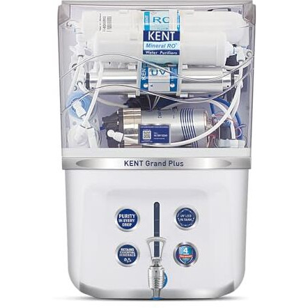 Kent Grand Plus Ro Water Purifier | 4 Years Free Service | Isi Marked | Multiple Purification Process | Ro + Uv + Uf + Tds Control + Uv Led Tank | 9L Tank | 20 Lph Flow | Zero Water Wastage