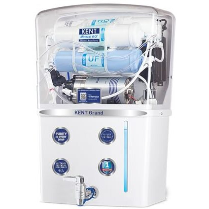 Kent Grand Ro Water Purifier | Advanced Ro Tech For Sabse Shudh Paani | Ro+Uf+Tds Control + Uv Led Tank | 8L | 20Lph Flow | Ideal For Borewell/Tanker/Municipal Water | Largest Service Network